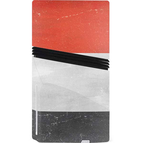 Yemen Flag Distressed PS5 Pro Disk Console Skin